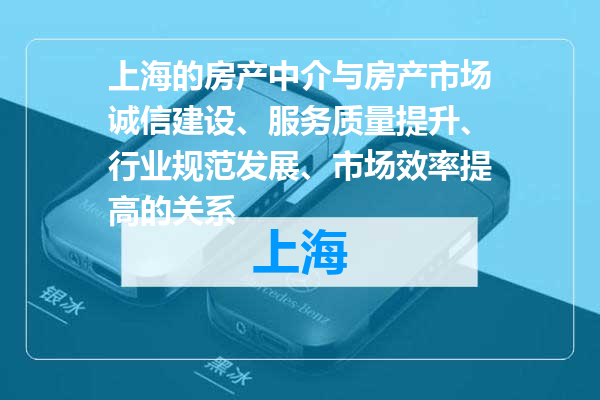 上海的房产中介与房产市场诚信建设、服务质量提升、行业规范发展、市场效率提高的关系