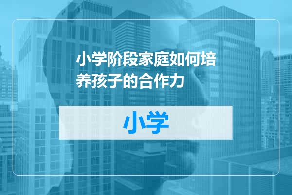 小学阶段家庭如何培养孩子的合作力