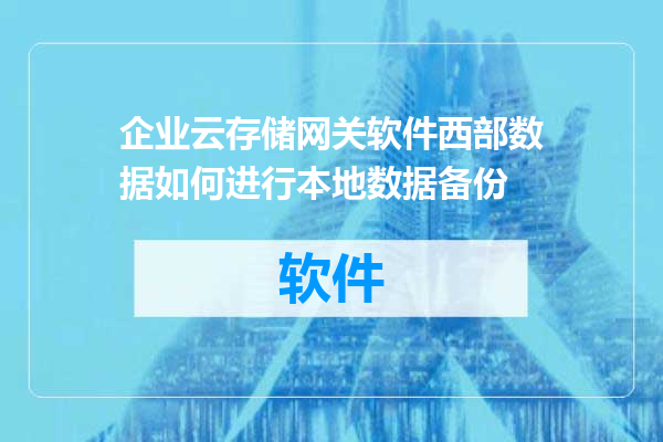 企业云存储网关软件西部数据如何进行本地数据备份