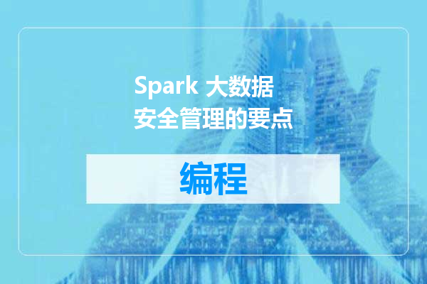 Spark 大数据安全管理的要点