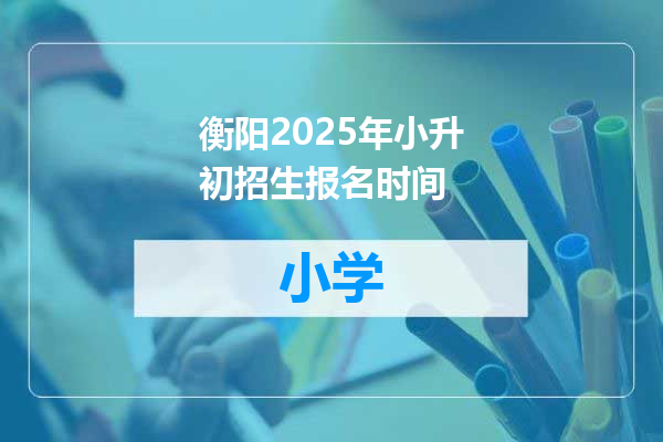 衡阳2025年小升初招生报名时间
