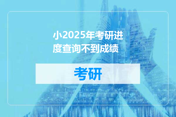 小2025年考研进度查询不到成绩