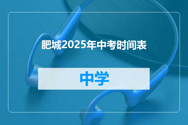 肥城2025年中考时间表