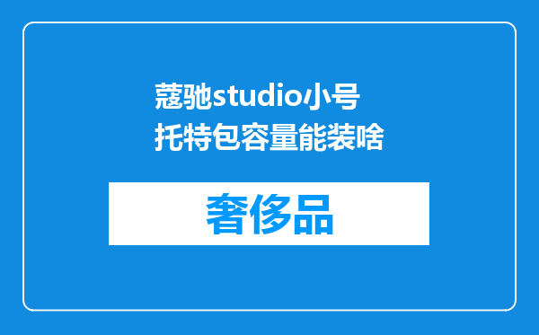 蔻驰studio小号托特包容量能装啥