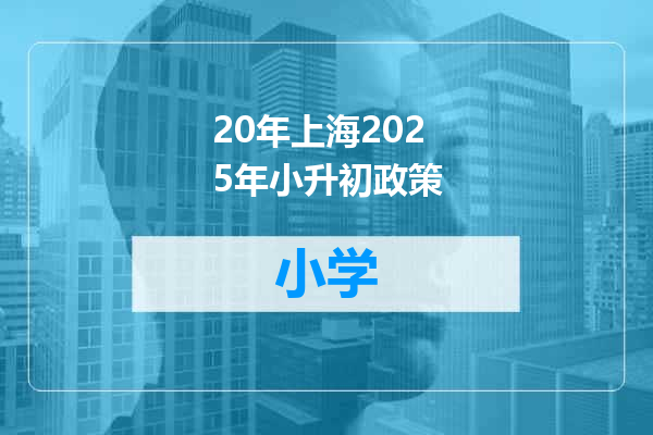 20年上海2025年小升初政策