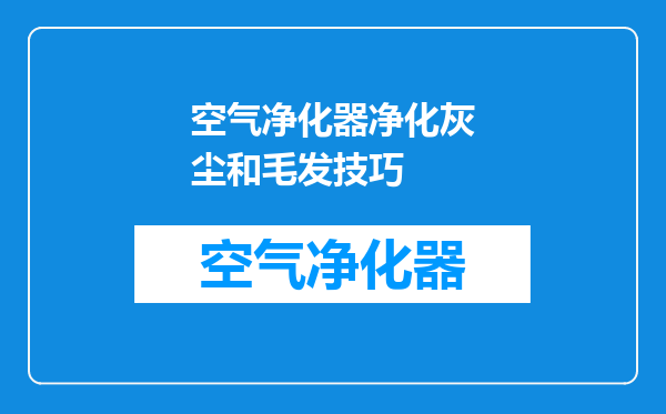 空气净化器净化灰尘和毛发技巧