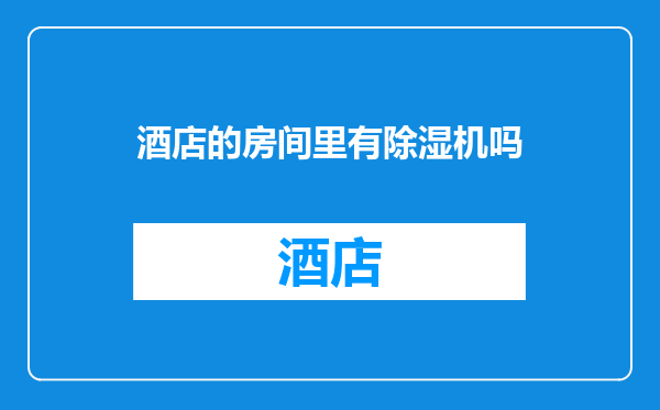 酒店的房间里有除湿机吗