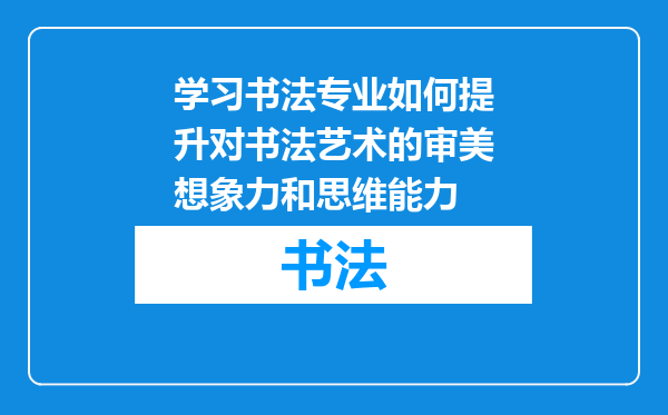 学习书法专业如何提升对书法艺术的审美想象力和思维能力
