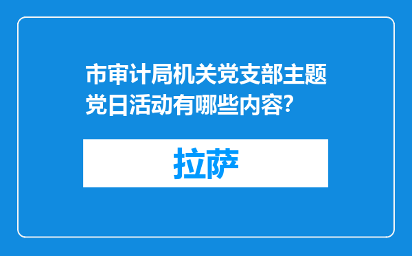 市审计局机关党支部主题党日活动有哪些内容？