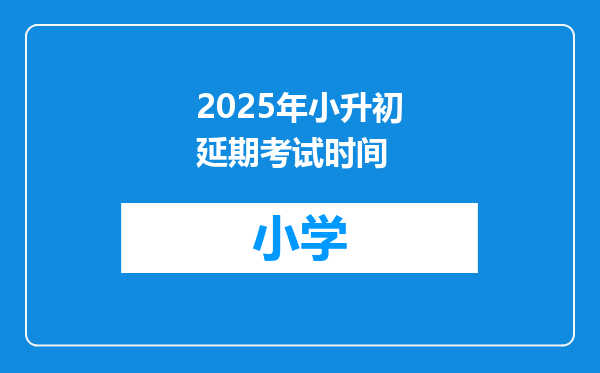 2025年小升初延期考试时间
