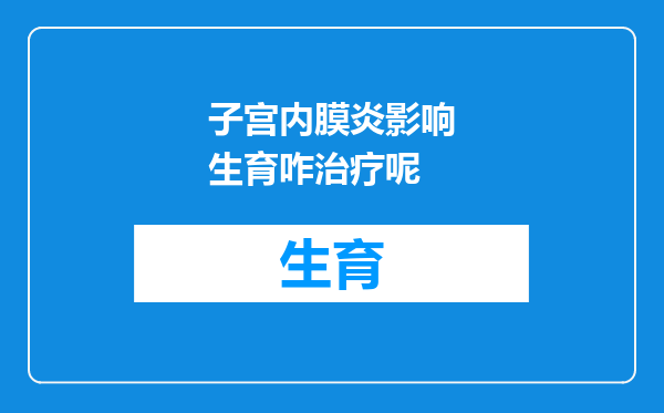 子宫内膜炎影响生育咋治疗呢
