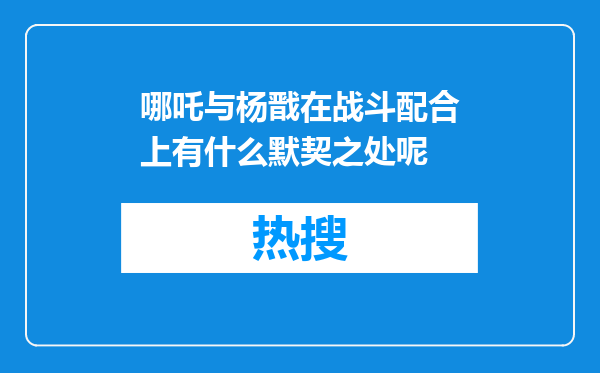 哪吒与杨戬在战斗配合上有什么默契之处呢
