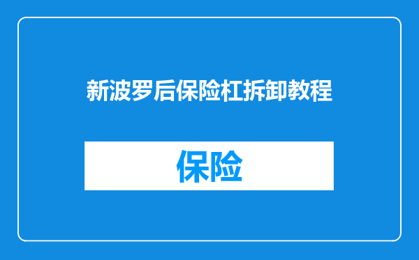 新波罗后保险杠拆卸教程