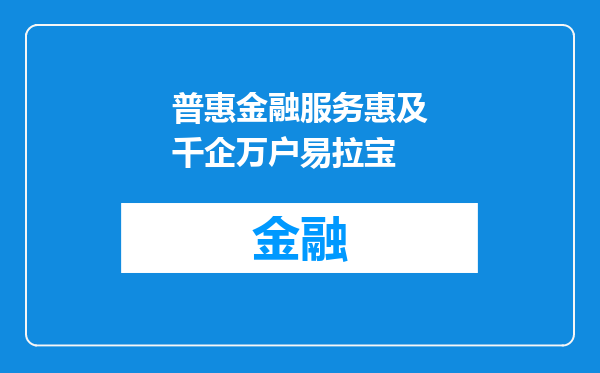 普惠金融服务惠及千企万户易拉宝