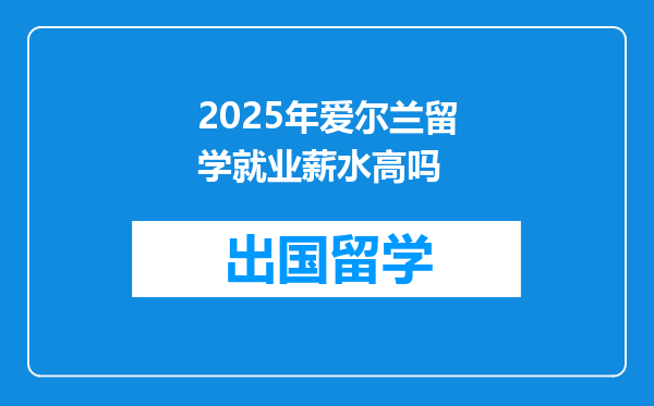 2025年爱尔兰留学就业薪水高吗