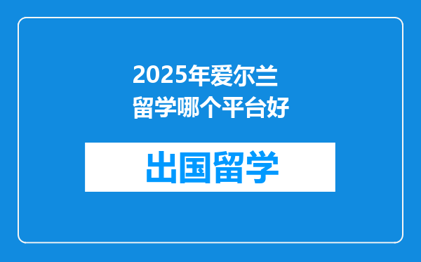 2025年爱尔兰留学哪个平台好