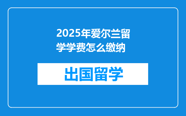 2025年爱尔兰留学学费怎么缴纳