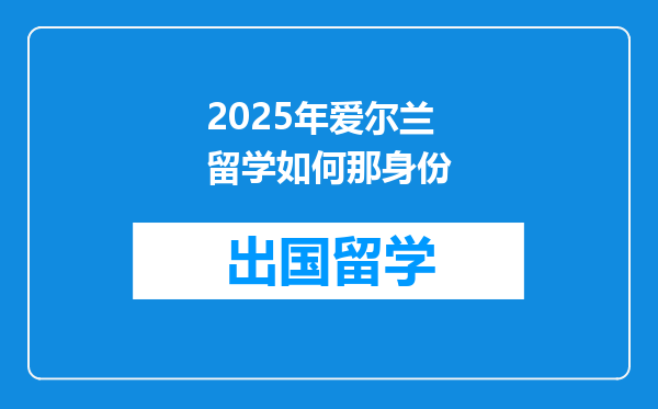 2025年爱尔兰留学如何那身份