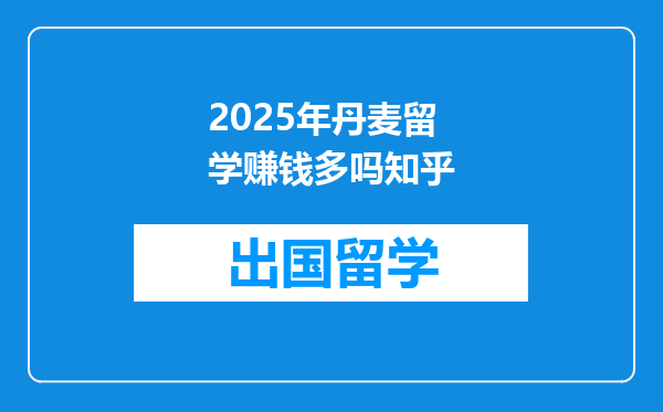 2025年丹麦留学赚钱多吗知乎