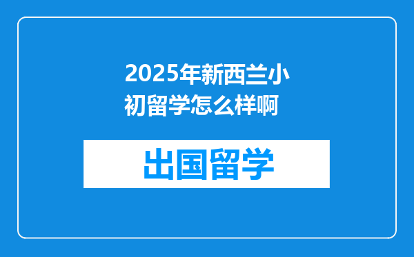 2025年新西兰小初留学怎么样啊