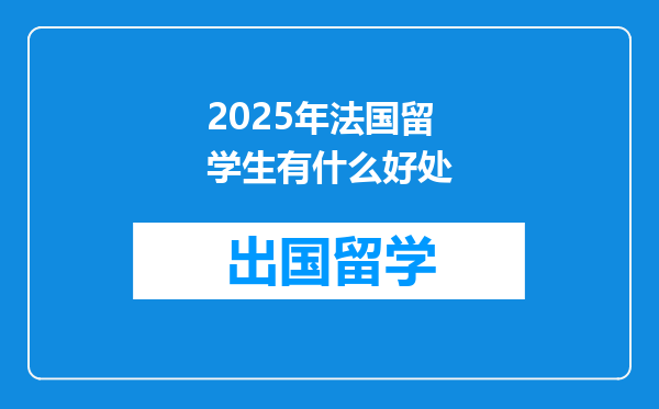 2025年法国留学生有什么好处