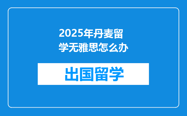 2025年丹麦留学无雅思怎么办