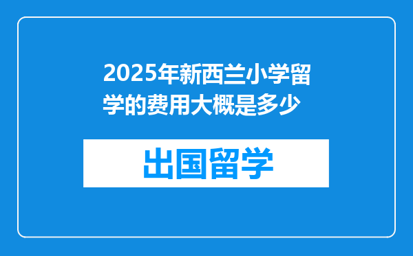 2025年新西兰小学留学的费用大概是多少