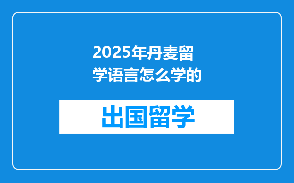 2025年丹麦留学语言怎么学的