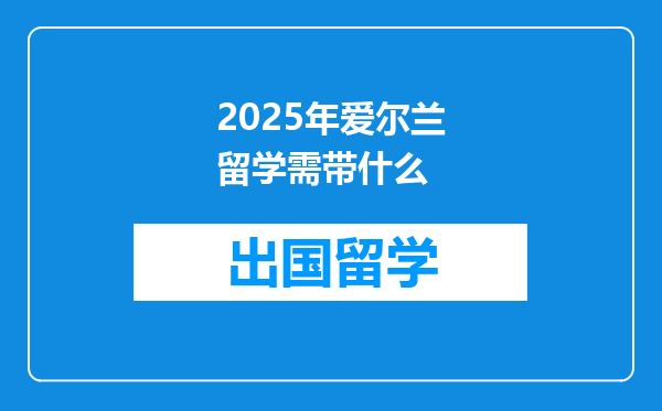 2025年爱尔兰留学需带什么