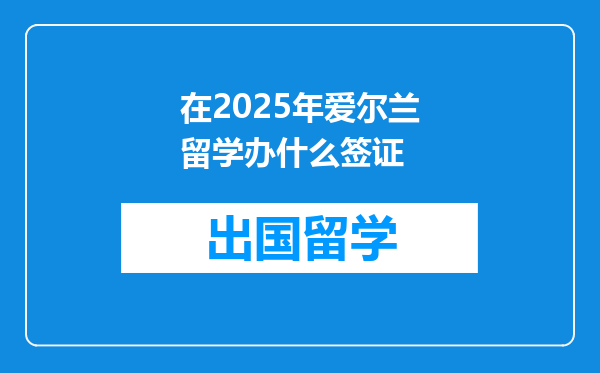 在2025年爱尔兰留学办什么签证