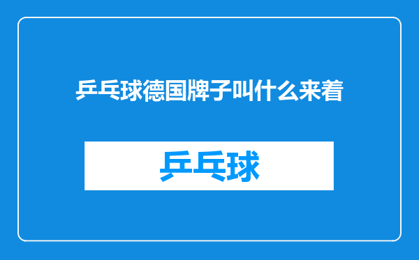 乒乓球德国牌子叫什么来着