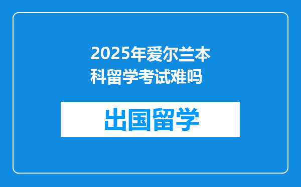 2025年爱尔兰本科留学考试难吗