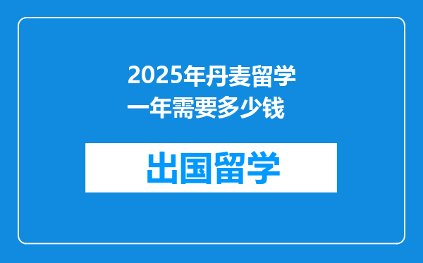 2025年丹麦留学一年需要多少钱