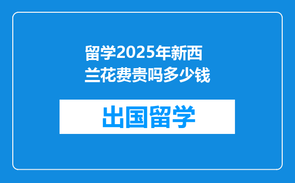 留学2025年新西兰花费贵吗多少钱
