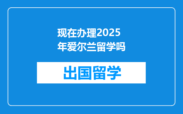 现在办理2025年爱尔兰留学吗