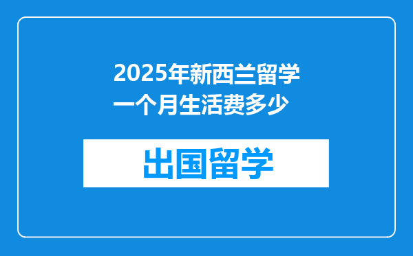 2025年新西兰留学一个月生活费多少