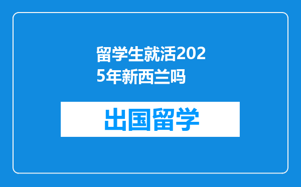 留学生就活2025年新西兰吗
