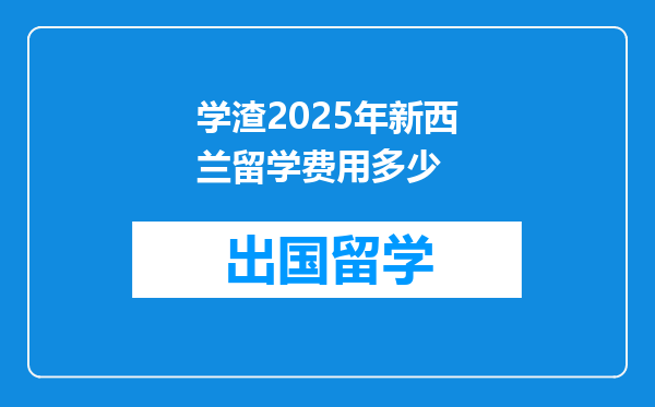 学渣2025年新西兰留学费用多少