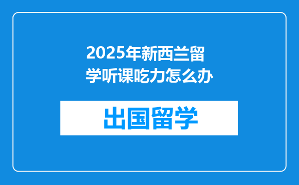 2025年新西兰留学听课吃力怎么办