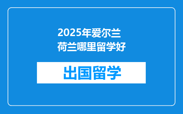 2025年爱尔兰 荷兰哪里留学好