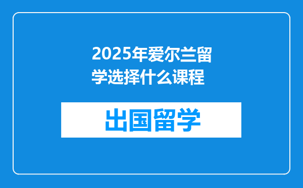 2025年爱尔兰留学选择什么课程