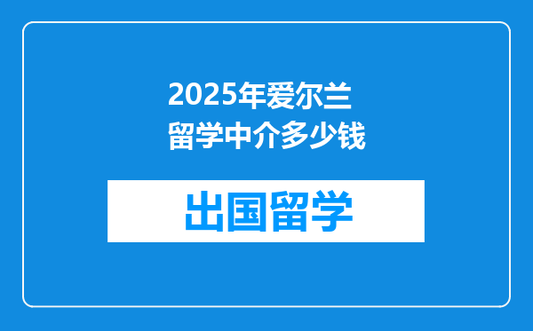 2025年爱尔兰留学中介多少钱