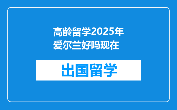 高龄留学2025年爱尔兰好吗现在