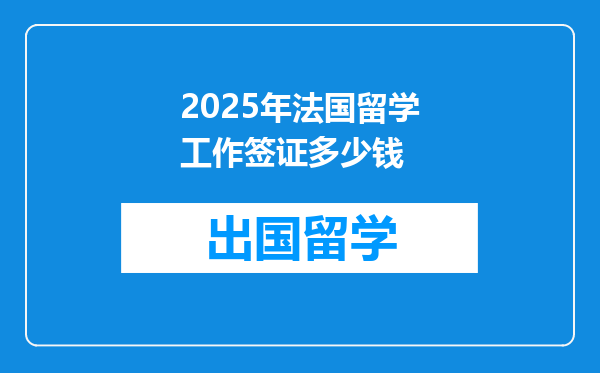 2025年法国留学工作签证多少钱