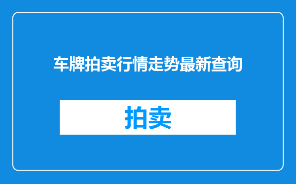 车牌拍卖行情走势最新查询