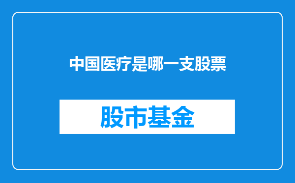 中国医疗是哪一支股票