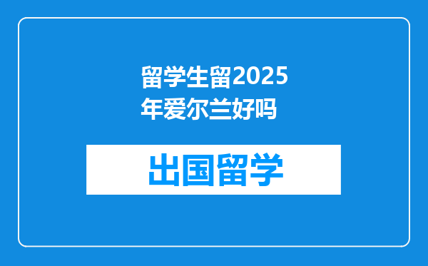 留学生留2025年爱尔兰好吗