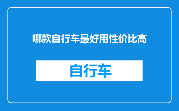 哪款自行车最好用性价比高