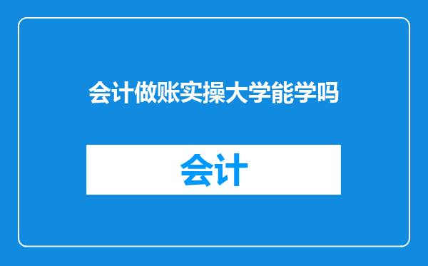 会计做账实操大学能学吗