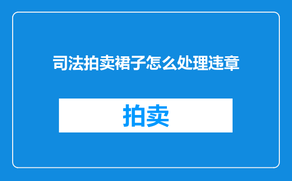 司法拍卖裙子怎么处理违章
